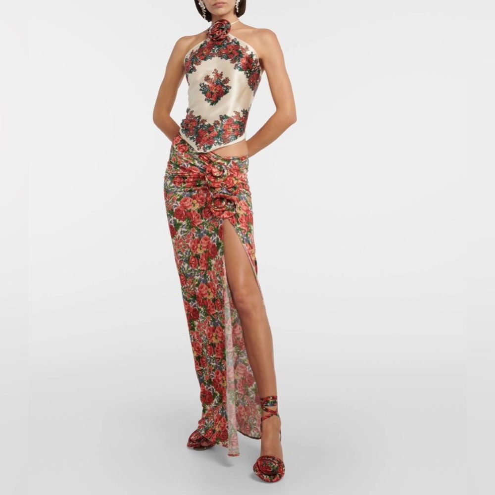 Magda Butrym floral appliqué babdana top - Picture 2 of 7